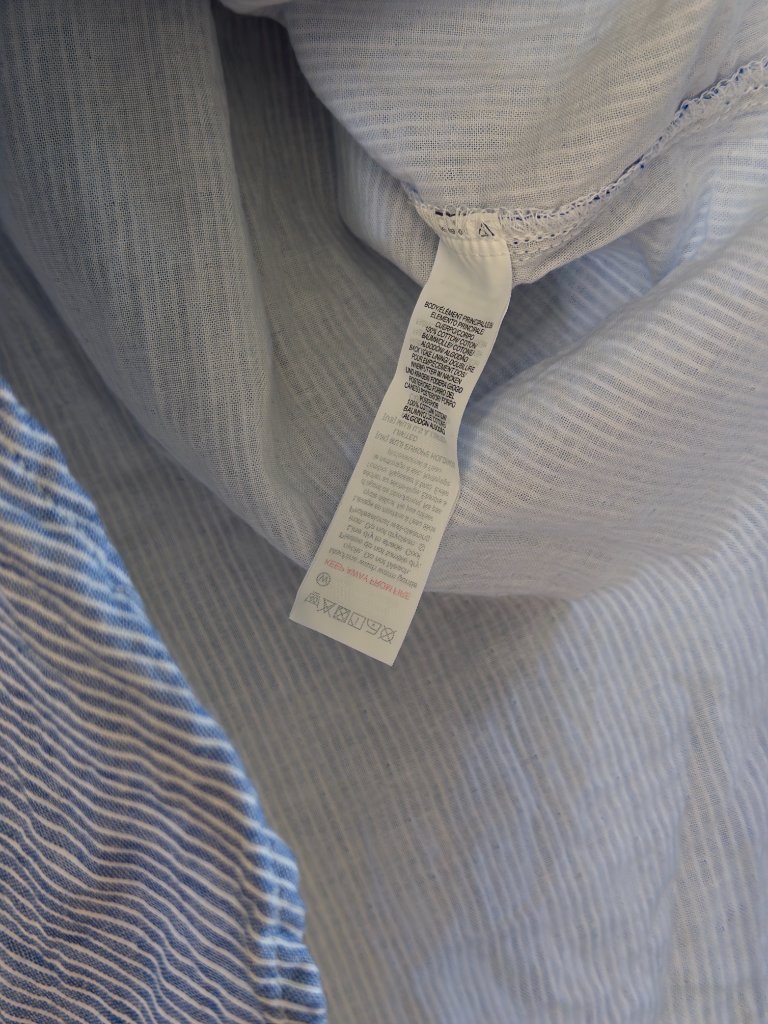 Muji Women's Washed Broadcloth Shirt, Navy/White, Size M, Daily Office Commute — image 5 of 5
